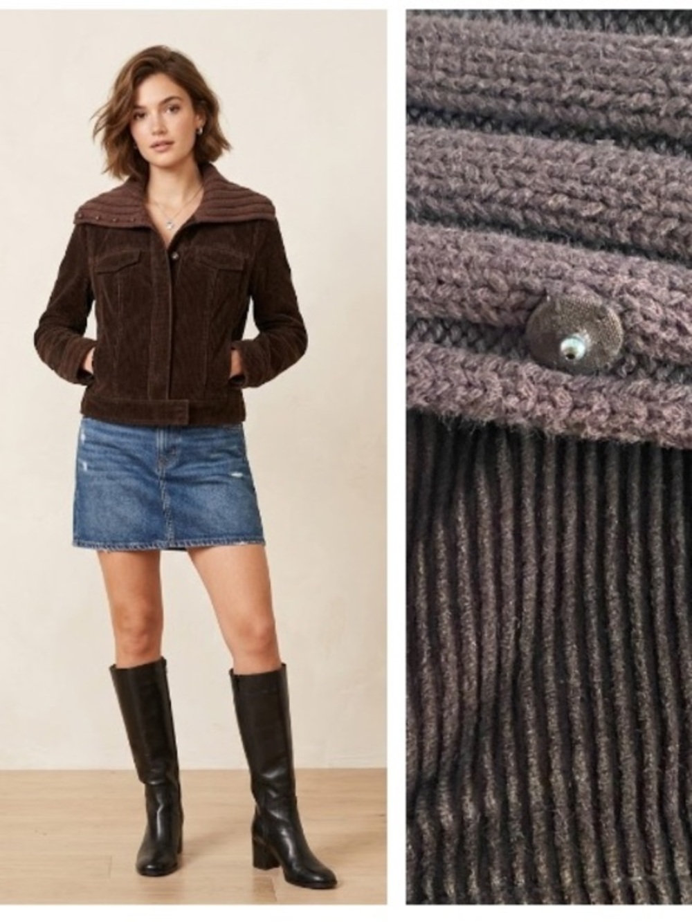 Vintage J.Crew Brown Corduroy Jacket Coat Small
